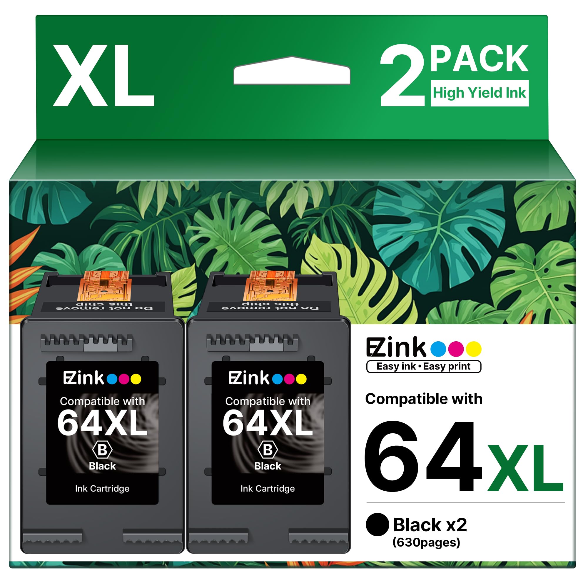 E-Z Ink 64XL Black Ink Cartridge Remanufactured Replacement for HP 64xl Black Ink Cartridge HP Ink 64 Works with HP Envy Photo 7855 7858 6252 6255