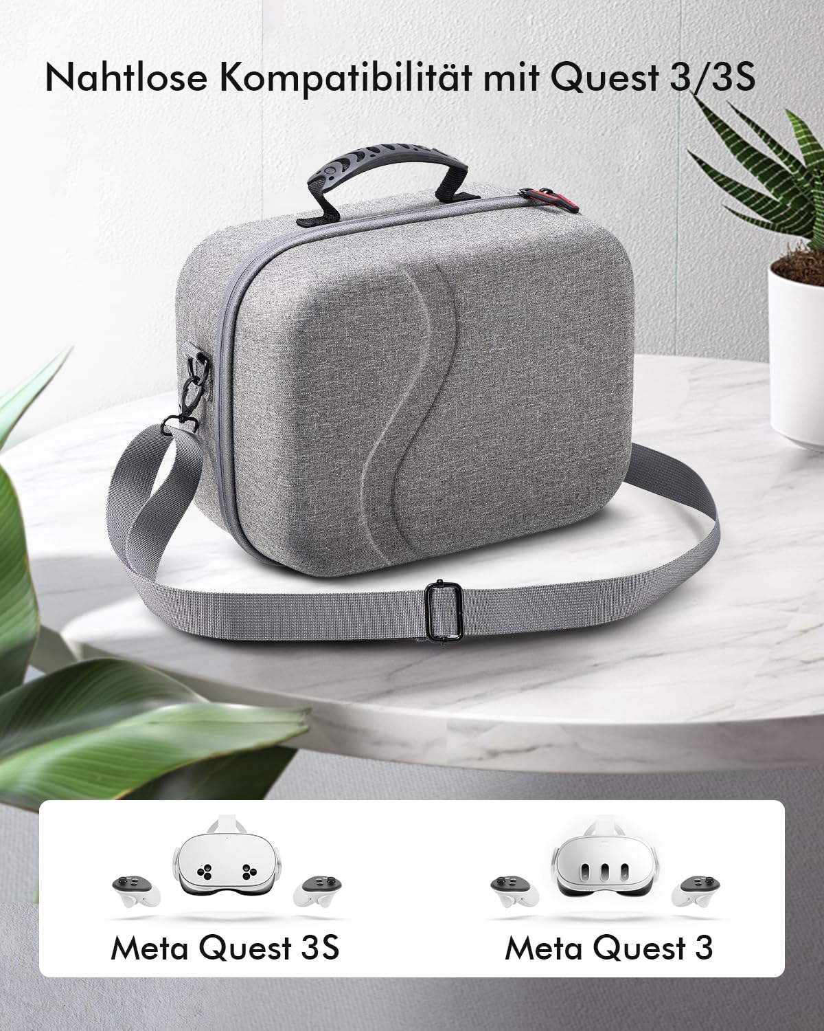 Tragetasche für Meta Quest 3, Reisetasche kompatibel mit BOBOVR S3 Pro Akku-Kopfgurt, Controllern und anderem Zubehör, Hartschalenetui und überlegener Schutz für Oculus Quest 3