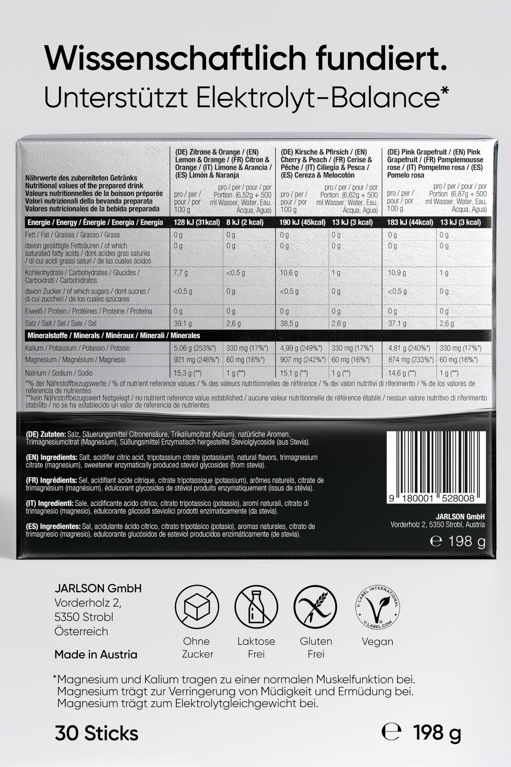 REALIST® Electrolitos sin azúcar – Polvo electrolito con 1000 mg de sodio, 330 mg de potasio y 60 mg de magnesio – Hidratación Rápida – Deportes, KETO, ayuno (30 sobres, paquete de muestra (5