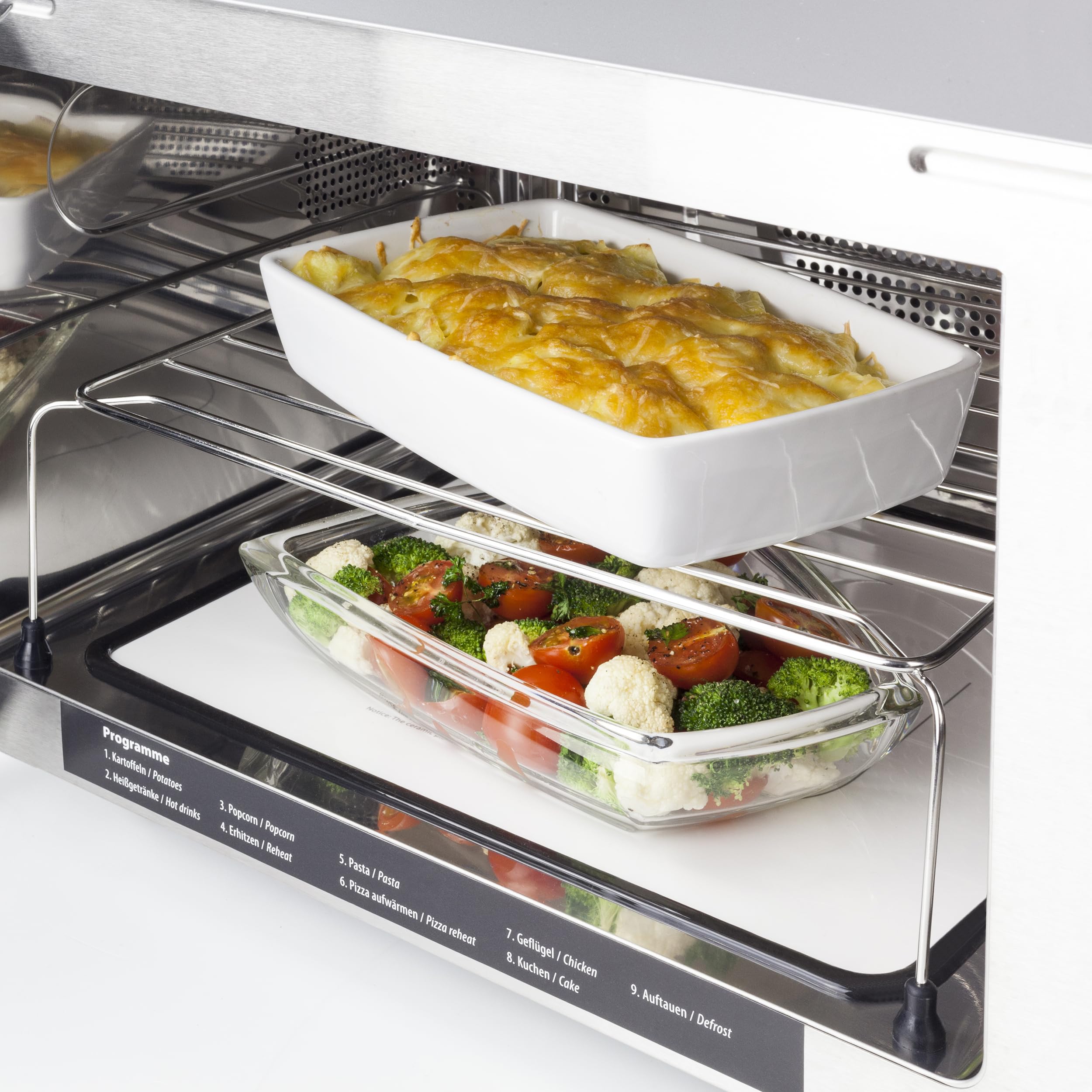 CASO MCG30 Ceramic chef Black, 3in1 Mikrowelle mit Grill + Heißluft 2100W 30L, Borosilikatglasboden, Backofen-Funktion bis 200°C