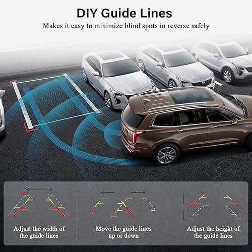 Miniatura 3 de Cámara de respaldo de 7 pulgadas Monitor Camión 2K USB Plug-Play Fácil de configurar sin deslumbramiento Luces LED Cámara de visión trasera de coche