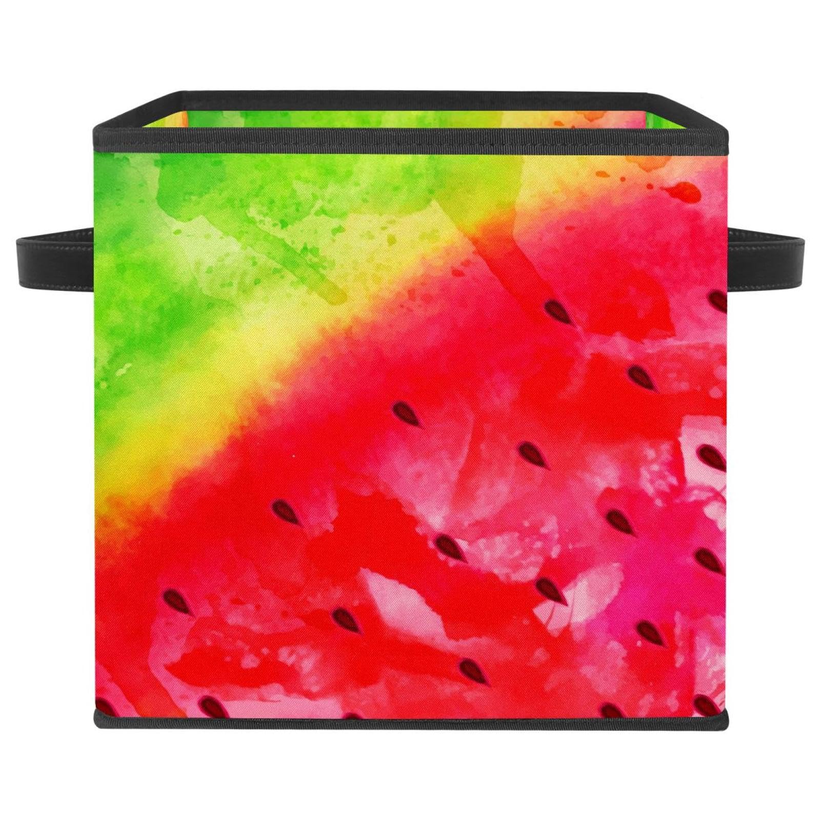 Boîte de rangement pastèque en tissu pour organiser dressing et armoires