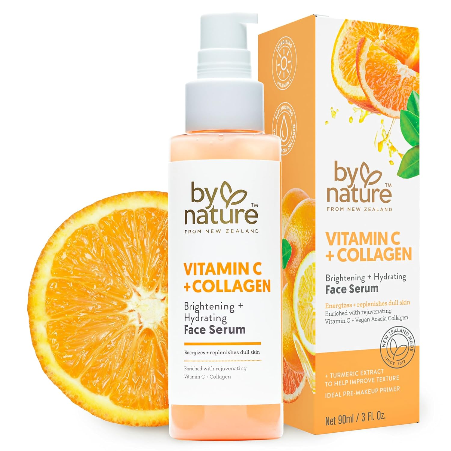 By Nature Vitamin C + Collagen Face Serum – Restore and Energize Tired Skin with Brightening Vitamin C, Plumping Collagen, Plus Texture Enhancing Turmeric – Premium Skin Care Serum for Face – 3fl. oz. By Nature Vitamin C + Collagen Face Serum – Restore and Energize Tired Skin with Brightening Vitamin C, Plumping Collagen, Plus Texture Enhancing Turmeric – Premium Skin Care Serum for Face – 3fl. oz.