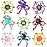 Transformable Fidget Spinners,9PCS Funny Sensory Fidget Toys Adults Deformable Chain DIY Robot Spinner,Fingertip Stress Relief Gyro Toy for Kids, Kids Classroom Prizes