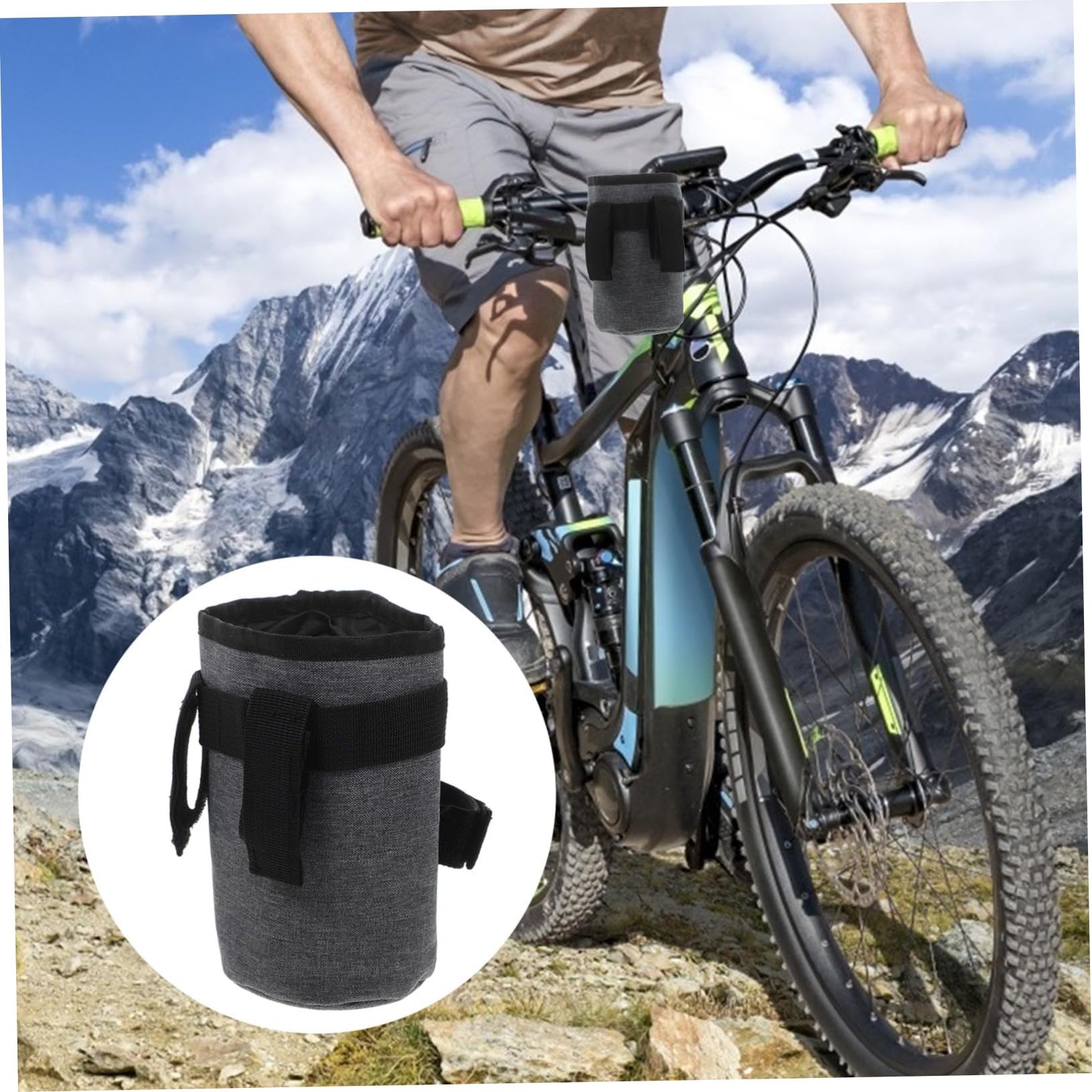 YARNOW 4 Piezas Soporte para Bebidas en el Manillar Accesorios Bicicleta con Botella de Agua Bolsas almacenaje Bolsas de almacenaje portavasos de Bicicleta Suministros al Aire Grey