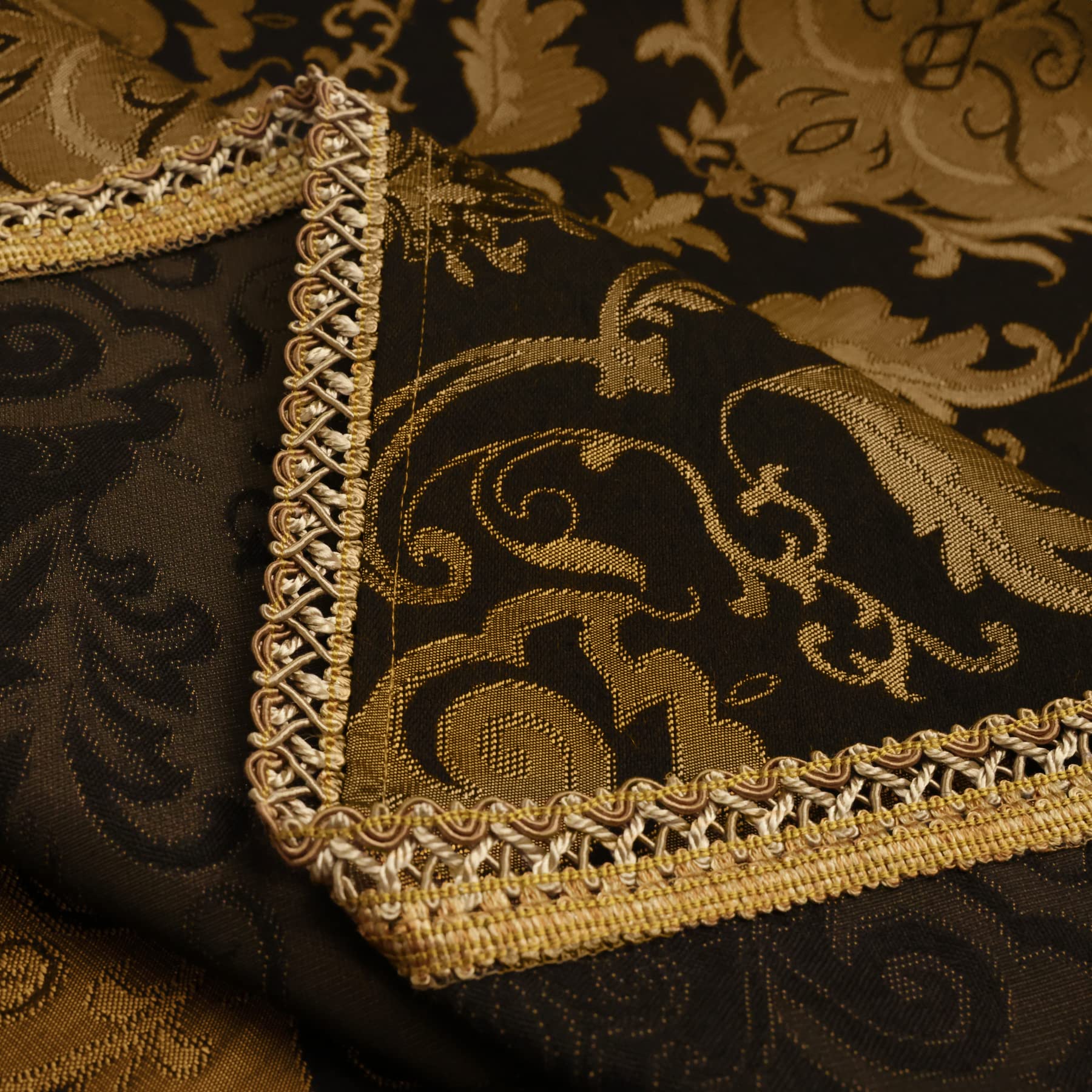 Mantel de Tela Rectangular Mantel Jacquard Protector Mesa para Decoración de Comedor/Restaurante/Fiesta (140x240cm, Negro)