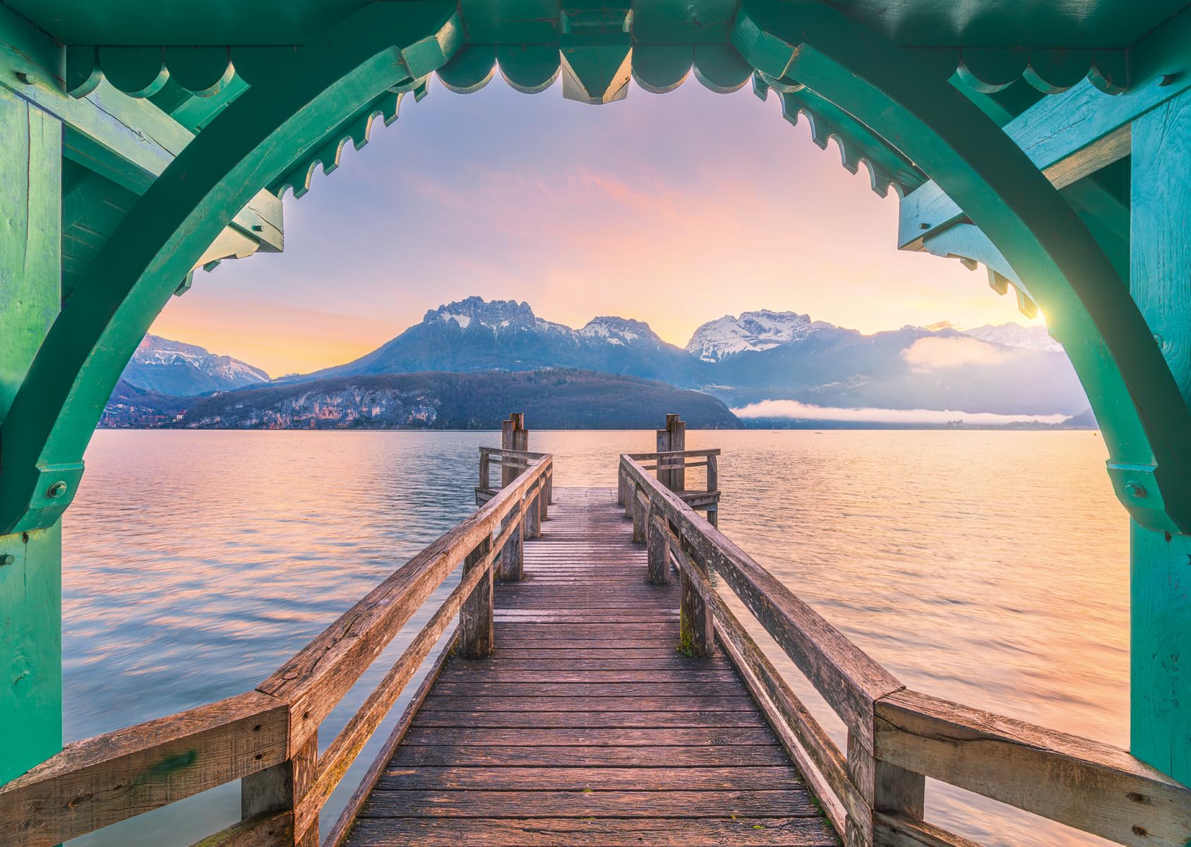 Ravensburger 1000 Teile - Romantischer Steg am Lac d'Annecy: Beautiful Walkways