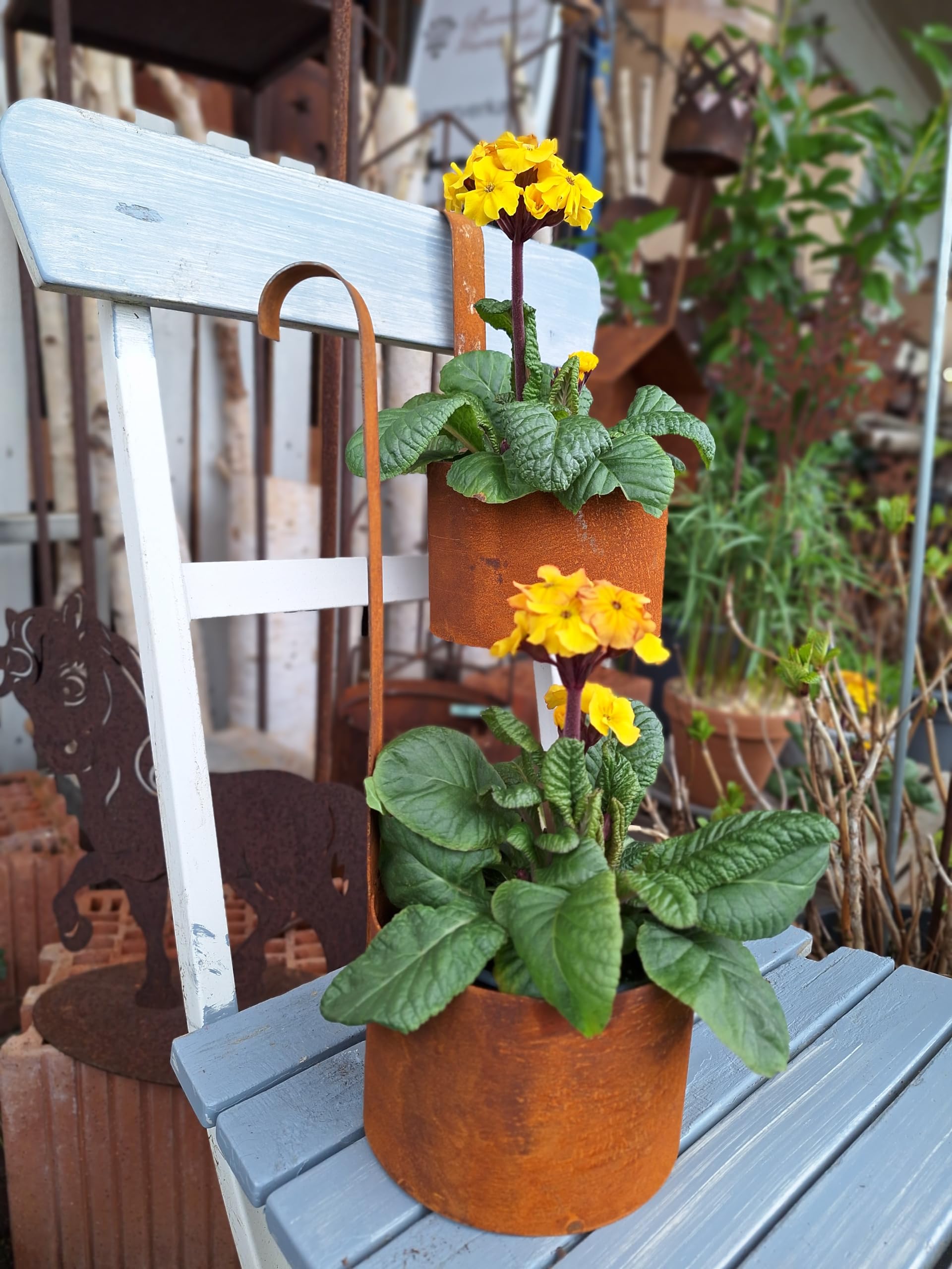 Bornhft 2er Set Rost Deko Garten Pflanztopf zum Hngen Edelrost Gartendeko  Hngetopf bertopf rostige Dekoration : Amazon.de: Garten