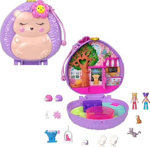 Miniatura 7 de Polly Pocket Muñecas y juego de juguete, juguete de viaje con exterior inquieto, paseo de cachorro junto al mar compacto con 12 accesorios