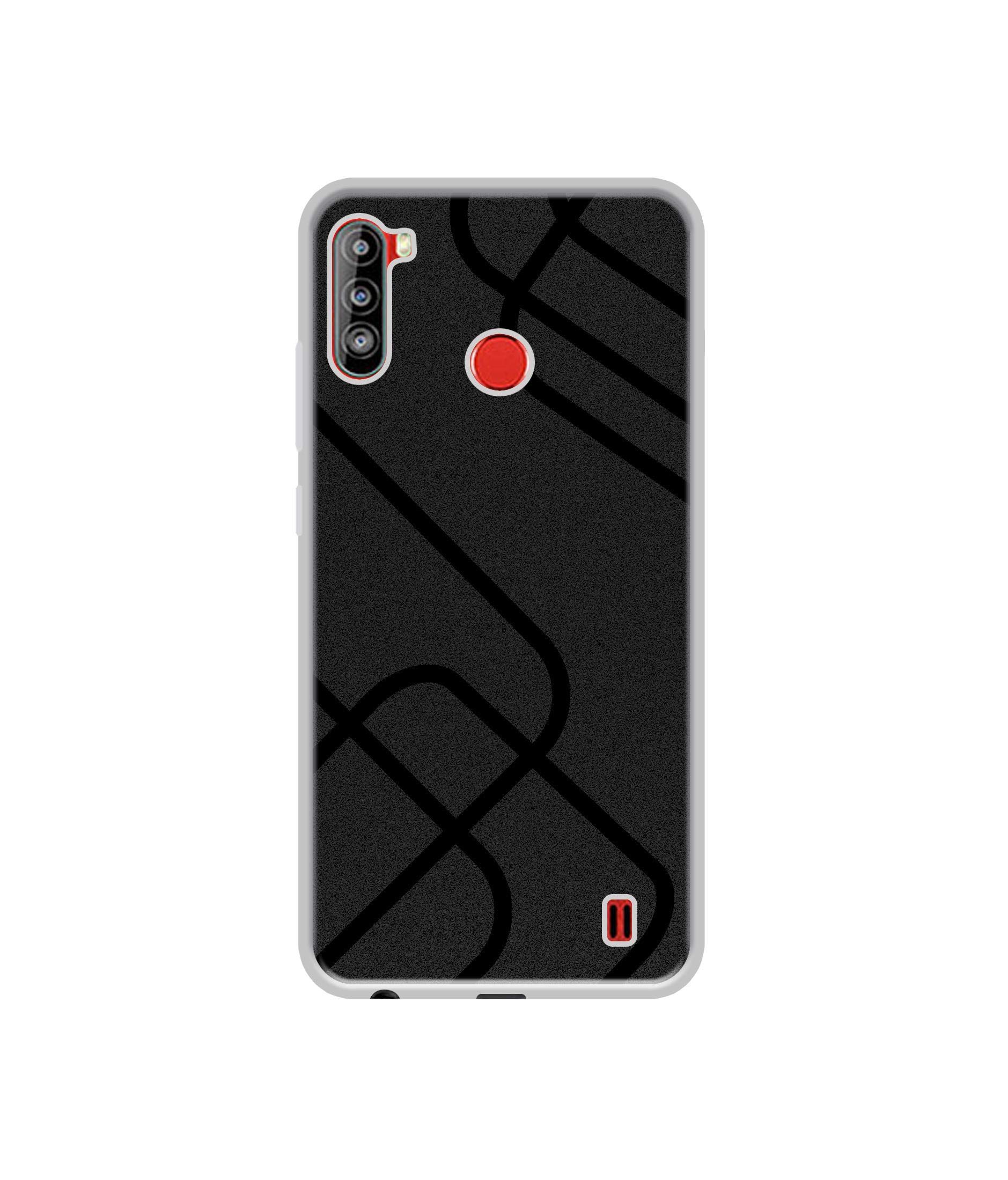 Casotec Zig-Zag Black Line Design Printed Silicon Soft TPU Back Case Cover for Lava Z4 / Z6