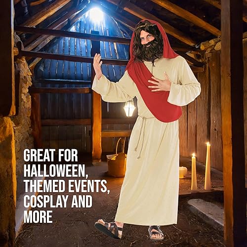 Miniatura 4 de Morph - Disfraz de Jesús para hombre adulto - Disfraz de Jesús para hombre - Disfraz de Jesús - Disfraz de Jesús - Disfraz de Jesús - Bata de Jesús