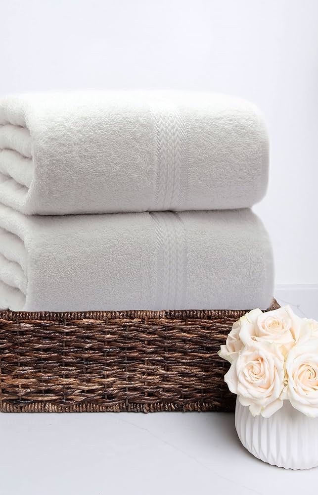 Luxury Bath Sheet Towels Set - 650 GSM, 35x70 Inches, Ultra Soft & Highly Absorbent | 2 Pack Hotel Quality