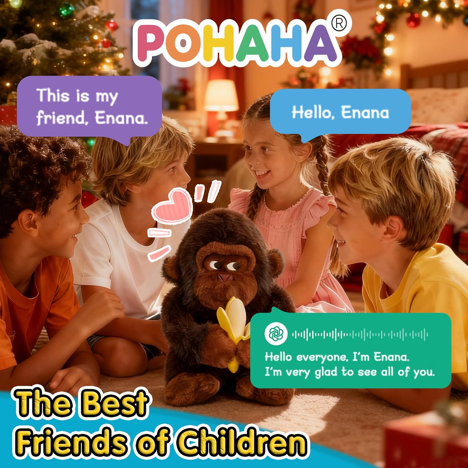 AI Talking Interactive Toy Figure, ChatGPT Large Smart Stuffed Animal Gorilla with Real Time Voice, Educational Companion Toy for Girls and Boys, for Kids,Seniors & Elderly. - Image 7