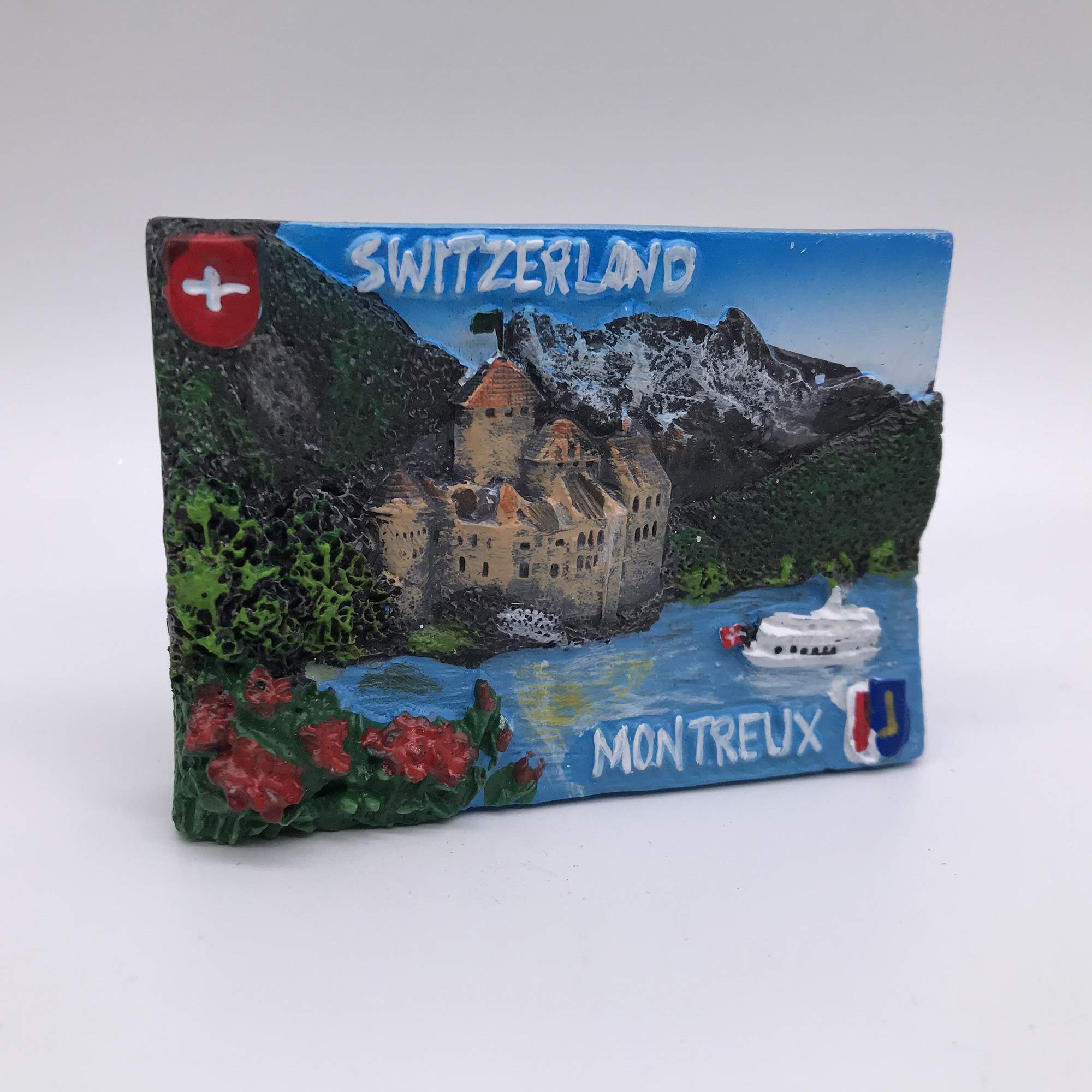 Magnete da frigorifero Montreux Svizzera, souvenir da viaggio, decorazione 3D magnetica
