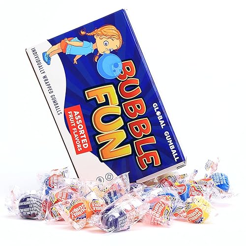 Gumballs para niños, bolas de goma de mascar surtidas envueltas individualmente, caja de regalo de 8 onzas, goma de mascar para niños, bolas de goma