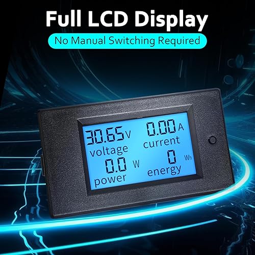 Miniatura 4 de Polímetro digital de DROK DC 65-100V 100A medidor de voltaje amperaje potencia pantalla digital LCD para medir la corriente 1