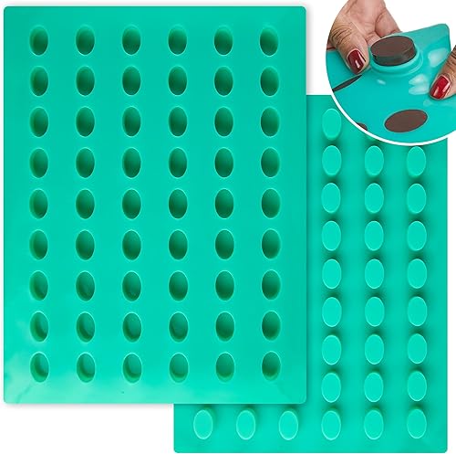 O'Creme Molde de silicona ovalado para tabletas de caramelo para trufas de chocolate, ganache, gelatina, pralinés y caramelos..