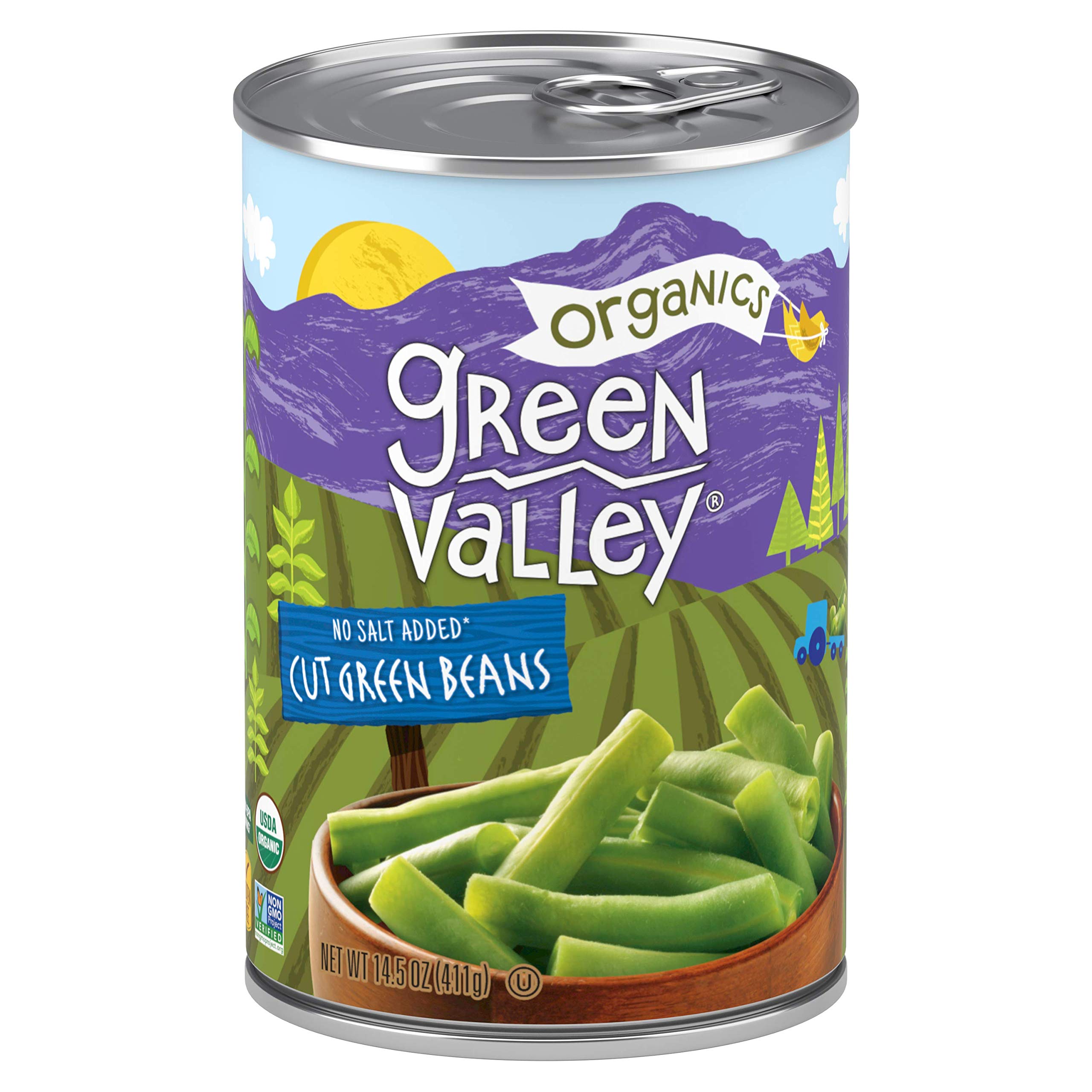 Organics Cut Green Beans | Certified Organic | Non-GMO Project Verified | Deliciously Tender-Crisp | 14.5 ounce can (Pack of 12)