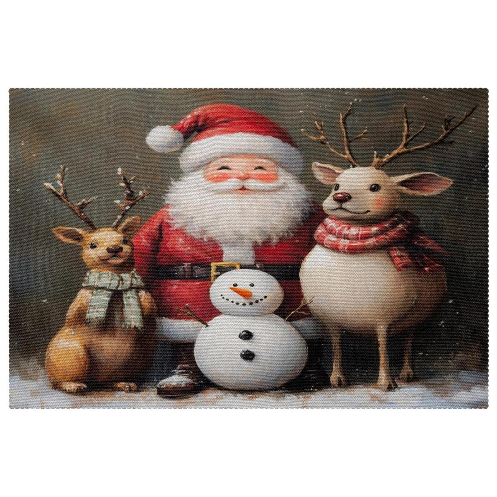 Set de table antidérapant motif Père Noël résistant à la chaleur pour vos plats