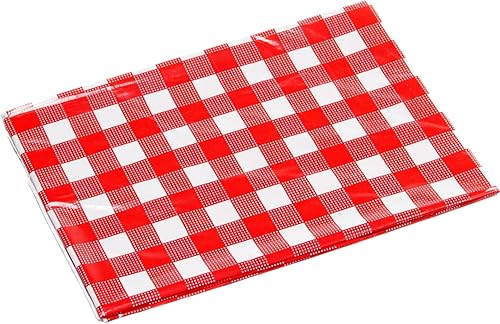 Chef Craft Mantel desechable de plástico clásico, 52 x 108 pulgadas, rojo/blanco