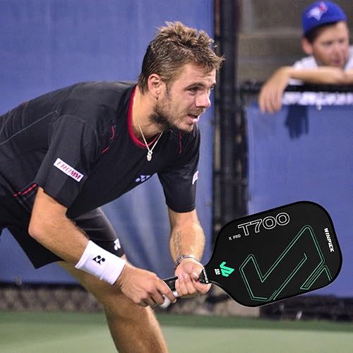 Miniatura 6 de Paleta de pickleball T700 de fibra de carbono cruda, raqueta de pickleball termoformada con núcleo de panal de polipropileno de 0.63 pulgadas,