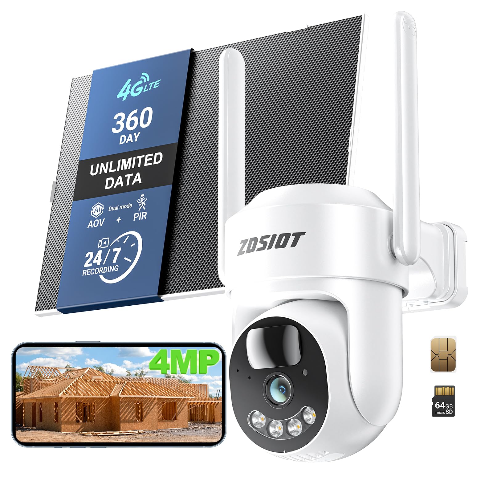 ZDSIOT 4MP Cellular Security Camera