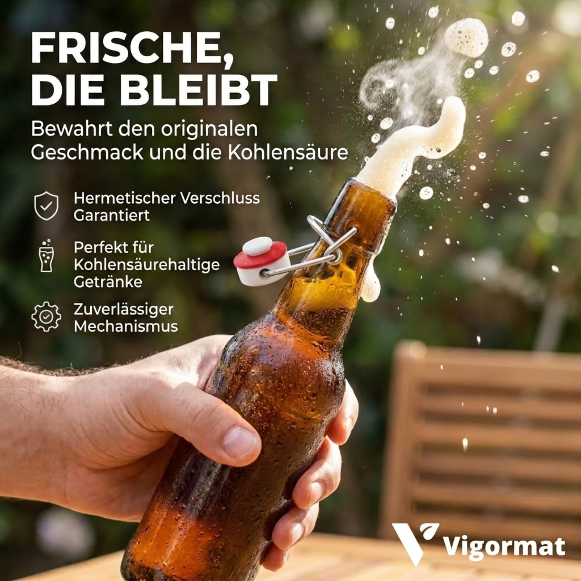 Flaschenverschluss Bierflaschen mit Bügelverschluss, Flaschen Bügelverschluss mit Gummidichtung, Luftdicht und Spülmaschinenfest für Bier, Öl und Weinflaschen (50 Stück Porzellan)