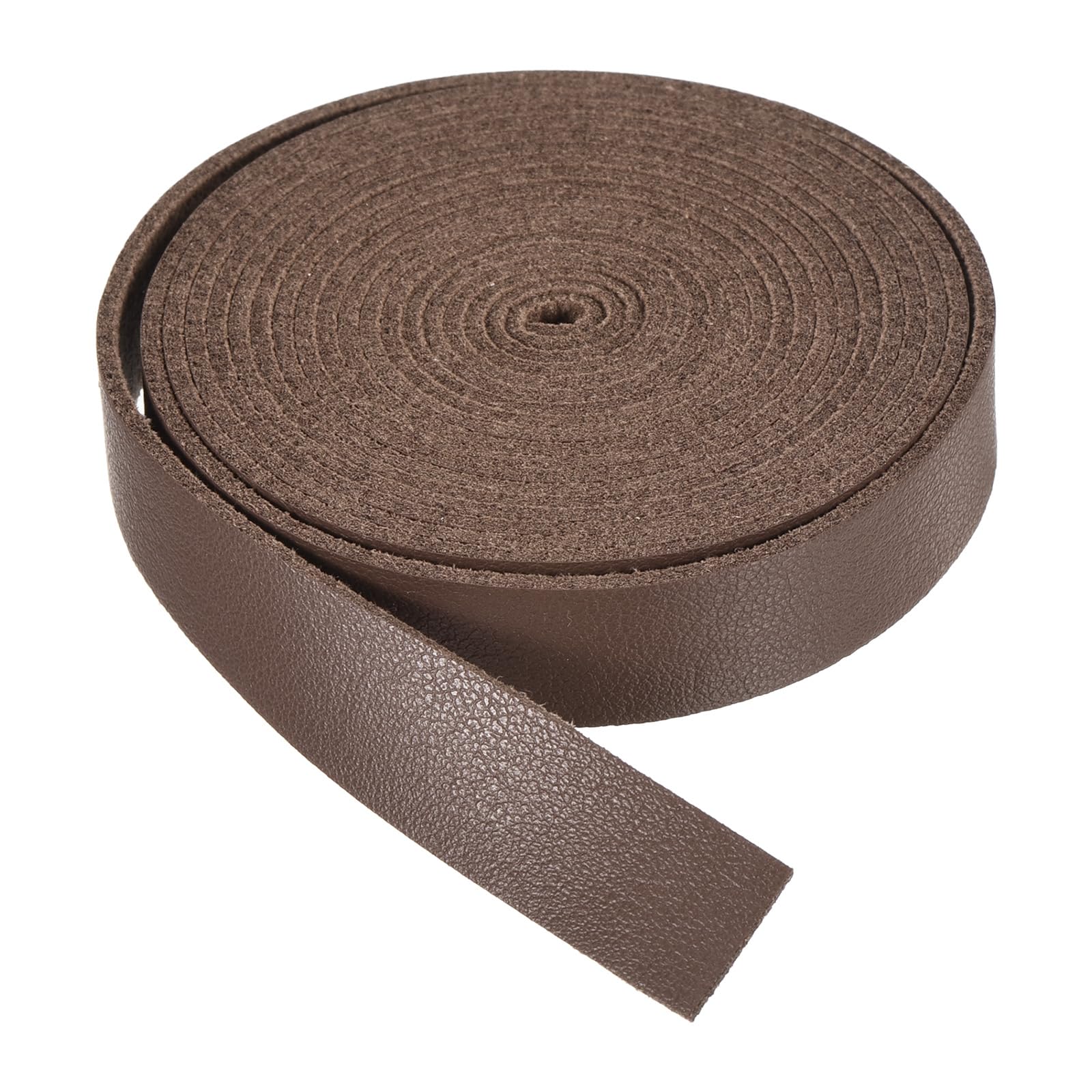DMiotech Brown Faux Leather Strap 0.5 Inch Wide 78 Inch Long Flat Leather Belt Strip 1.3mm Thick Single Sided Cord for Arts Craft DIY Traction Ropes