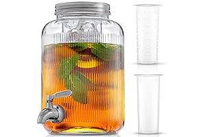 Fluted 1-Gallon Glass Drink Dispenser, the Perfect Beverage Dispenser for Parties!