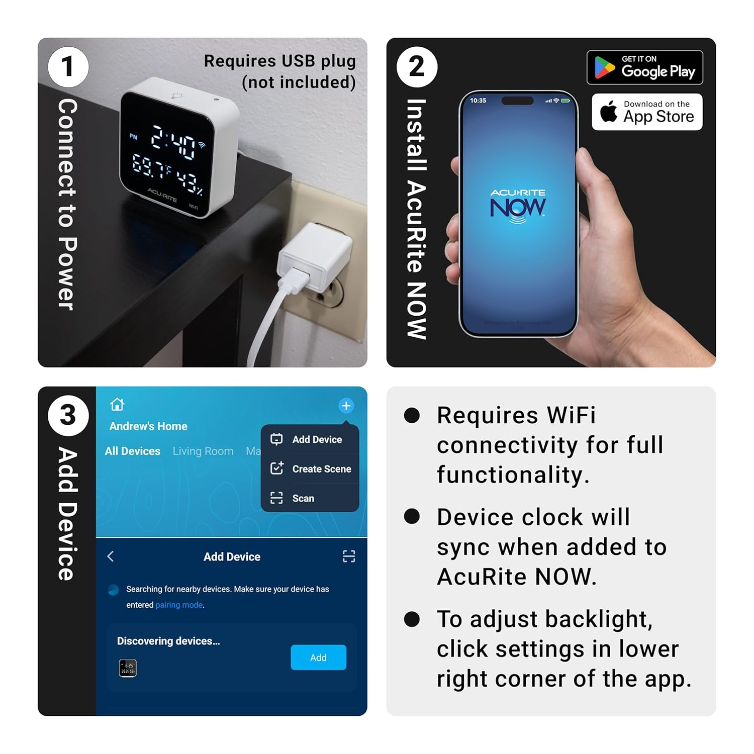AcuRite Smart WiFi Indoor Thermometer & Hygrometer with App for Infrared Control & Remote Monitoring