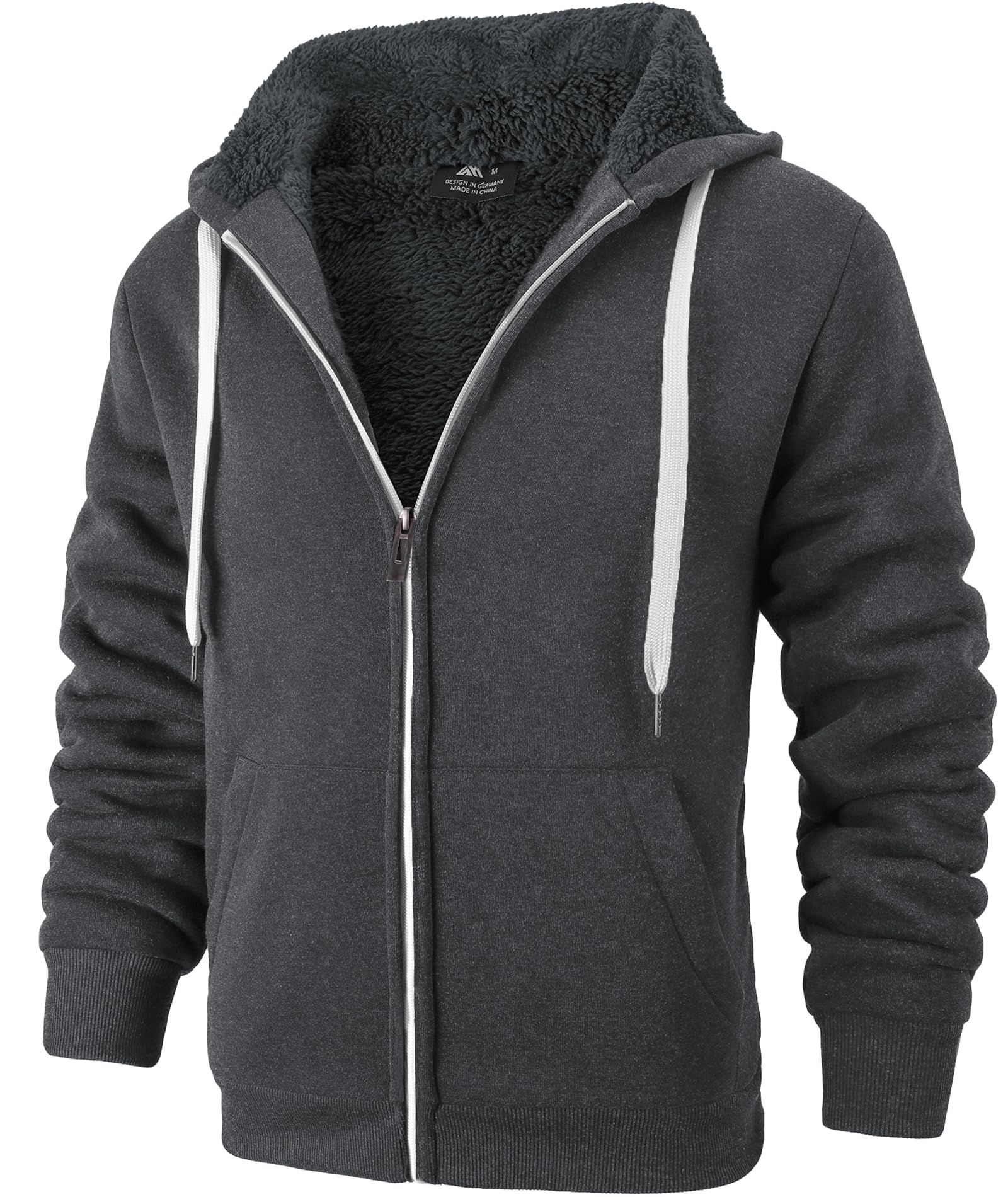 igeekwell Sudadera con Capucha para Hombre de Forro Polar Pesado Sudadera con Capucha Cómoda y Cálida Informal Chaqueta de Forro Polar para Hombre con Capucha y Cremallera