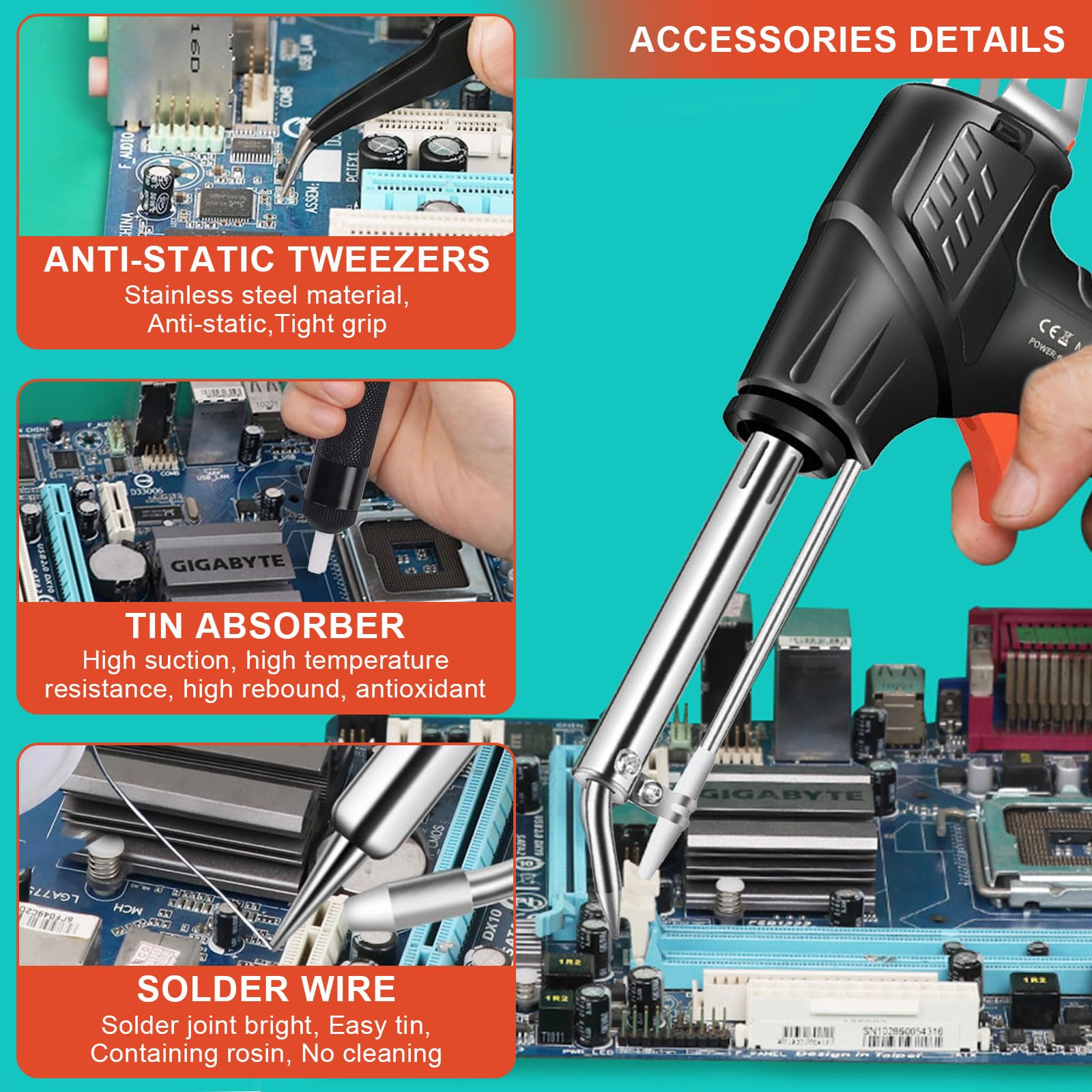 Industrielle Laserschweißwerkzeuge, Internally Heated Industrial Welding Tools, Laserschweißpistole, Handgehaltener Automatischer Kabelgebundener Lötkolben mit Interner und Externer Heizung