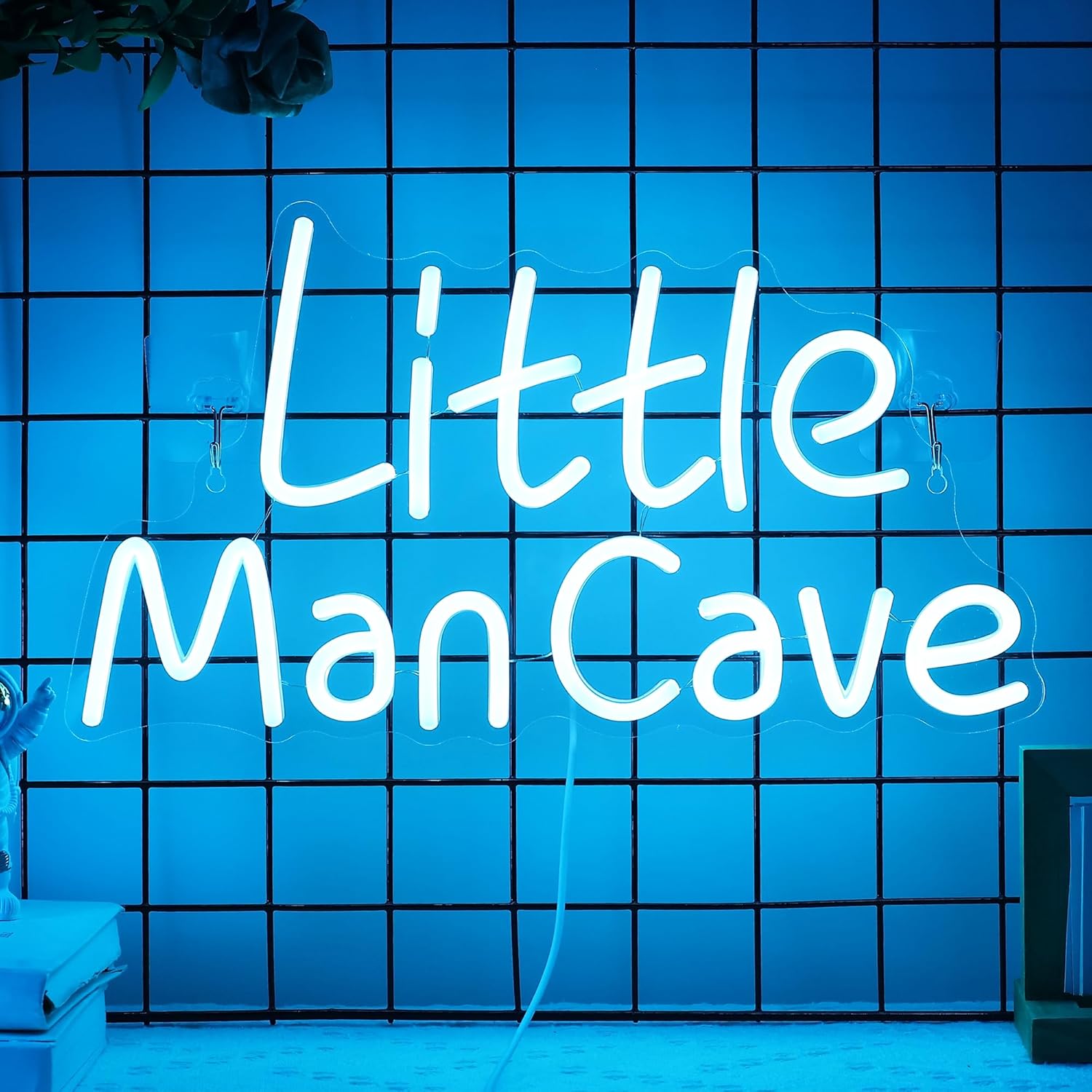 YuanDian Little Man Cave Neon Sign, Neon Lights for Bedroom Gamer Room Wall Decor, Gift Ideas for Teen Boys Nephew Son Grandson