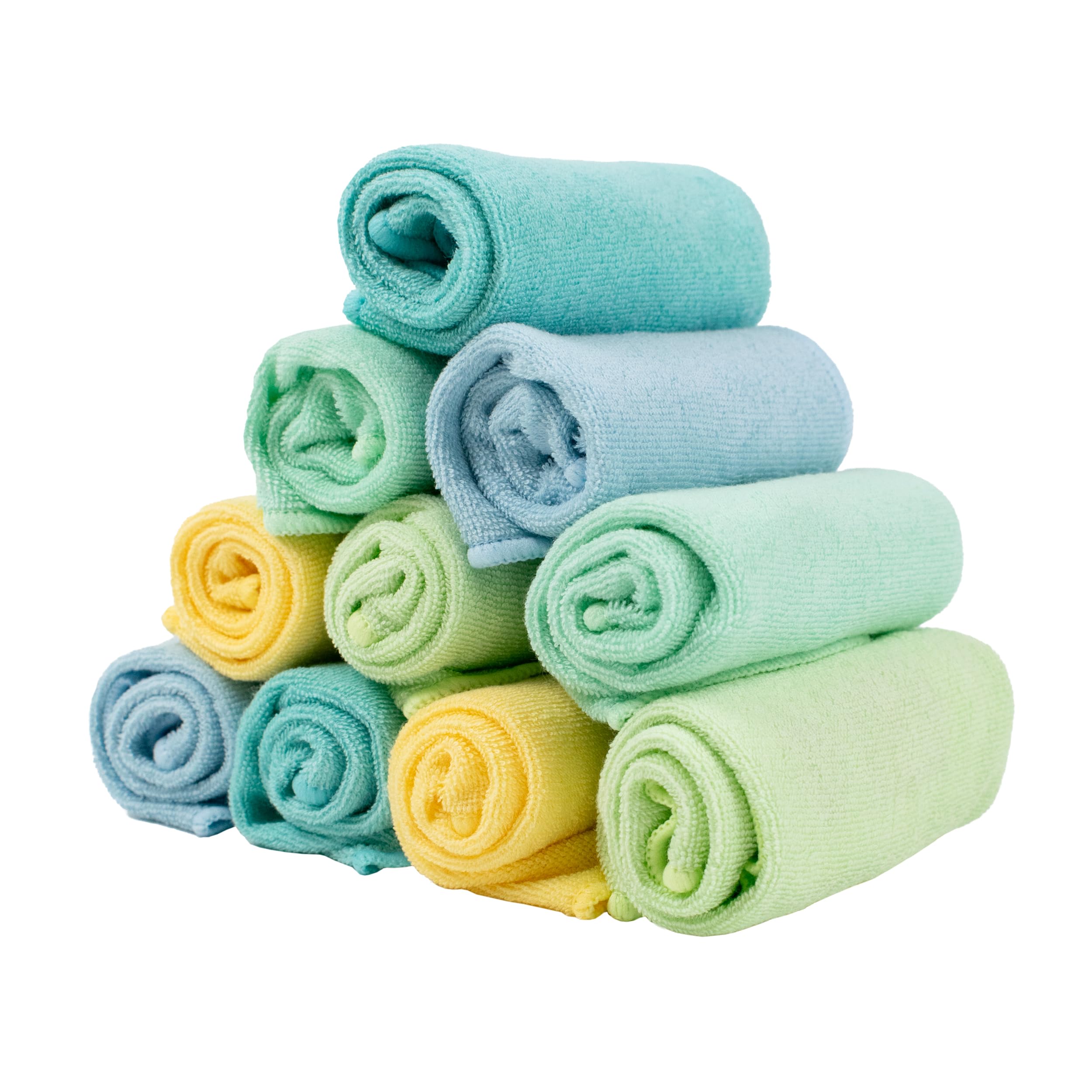 Bambino Mio (Lot de 10) | Cotton Lingettes bébé réutilisables, PASTELS – Lingettes lavables pour peaux sensibles, séchage rapide et résistantes
