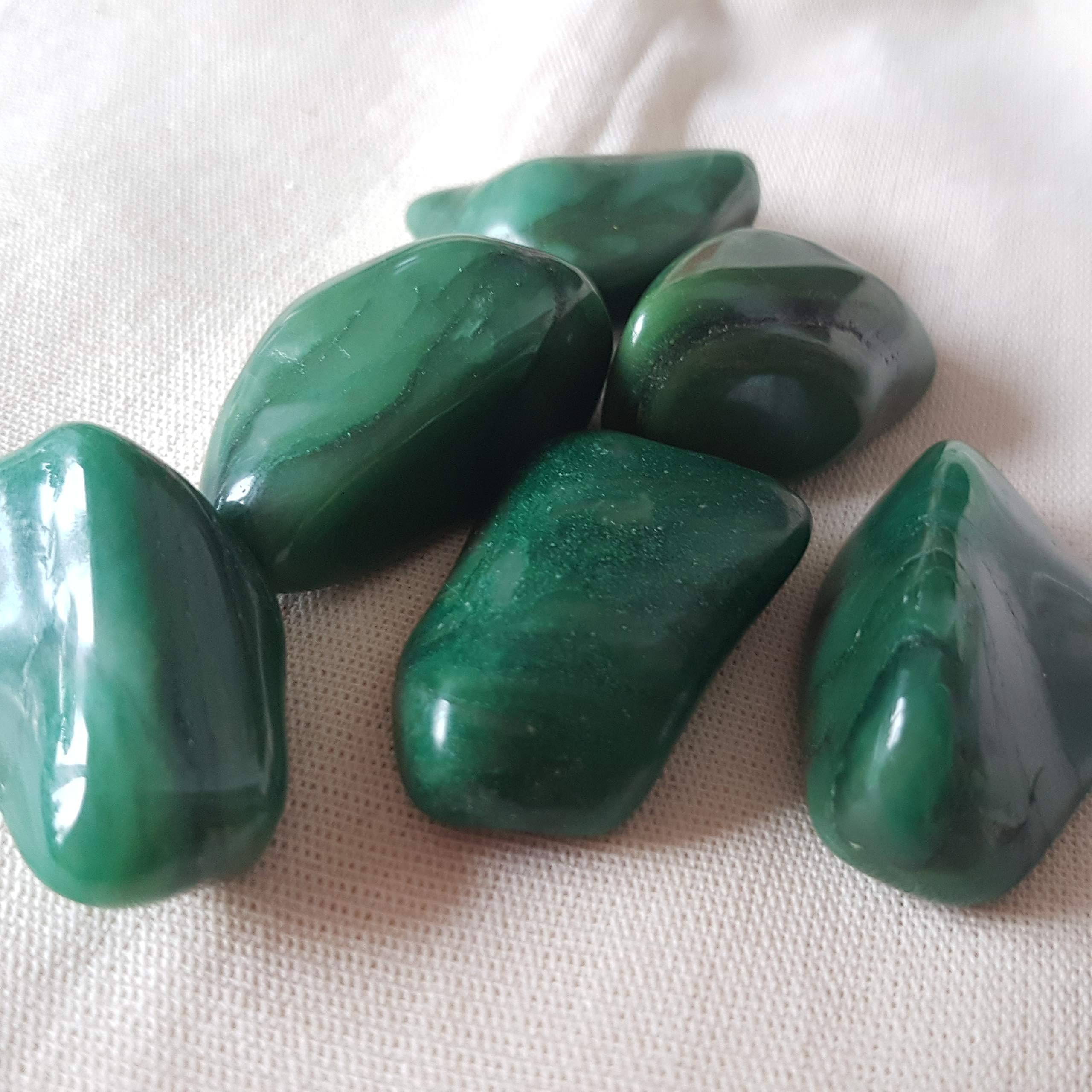 Buddstone South African Jade Crystal 3-4cm large tumblestone Gemstone for Luck, Abundance and Wisdom. Excellent for Meditation, Reiki, Crystal Therapy, Alternative Healing, Jewellery, Home decor, Altar Accessories and more