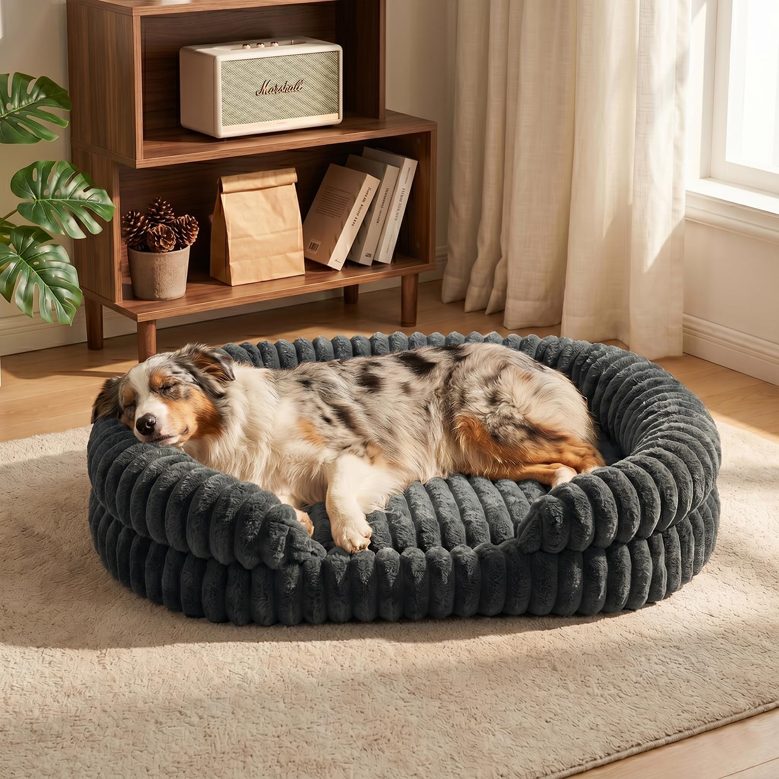 Cuccia ortopedica per cani di taglia grande, 109 x 84 cm, rimovibile e lavabile | Cuccia per cani in memory foam, impermeabile, antiscivolo, divano per cani con bordo alto