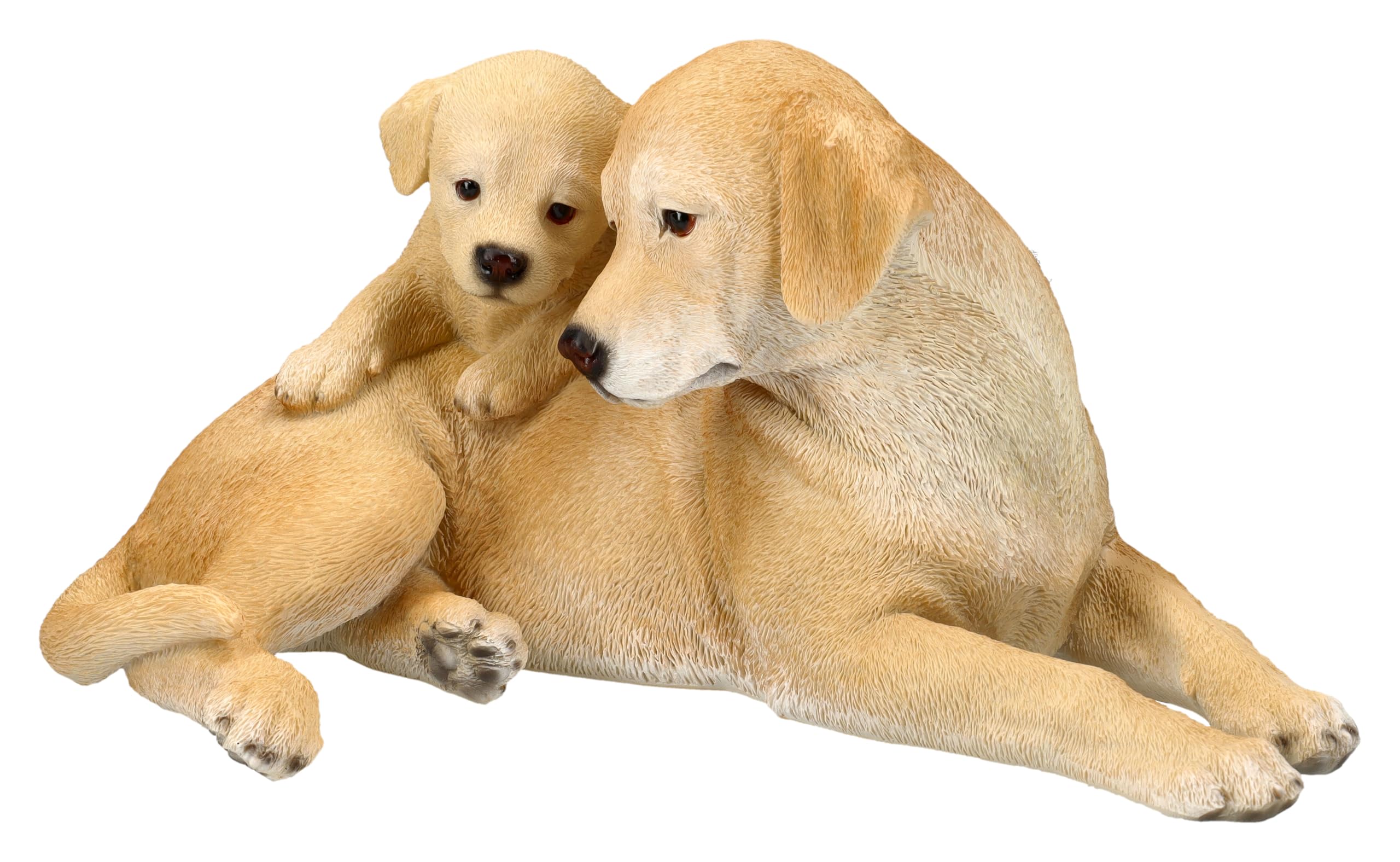 Figuren Shop GmbH Gartenfigur Labrador Retriever mit Welpe 27,5 cm - Hund, HotAnt, Wetterfest & Detailreich