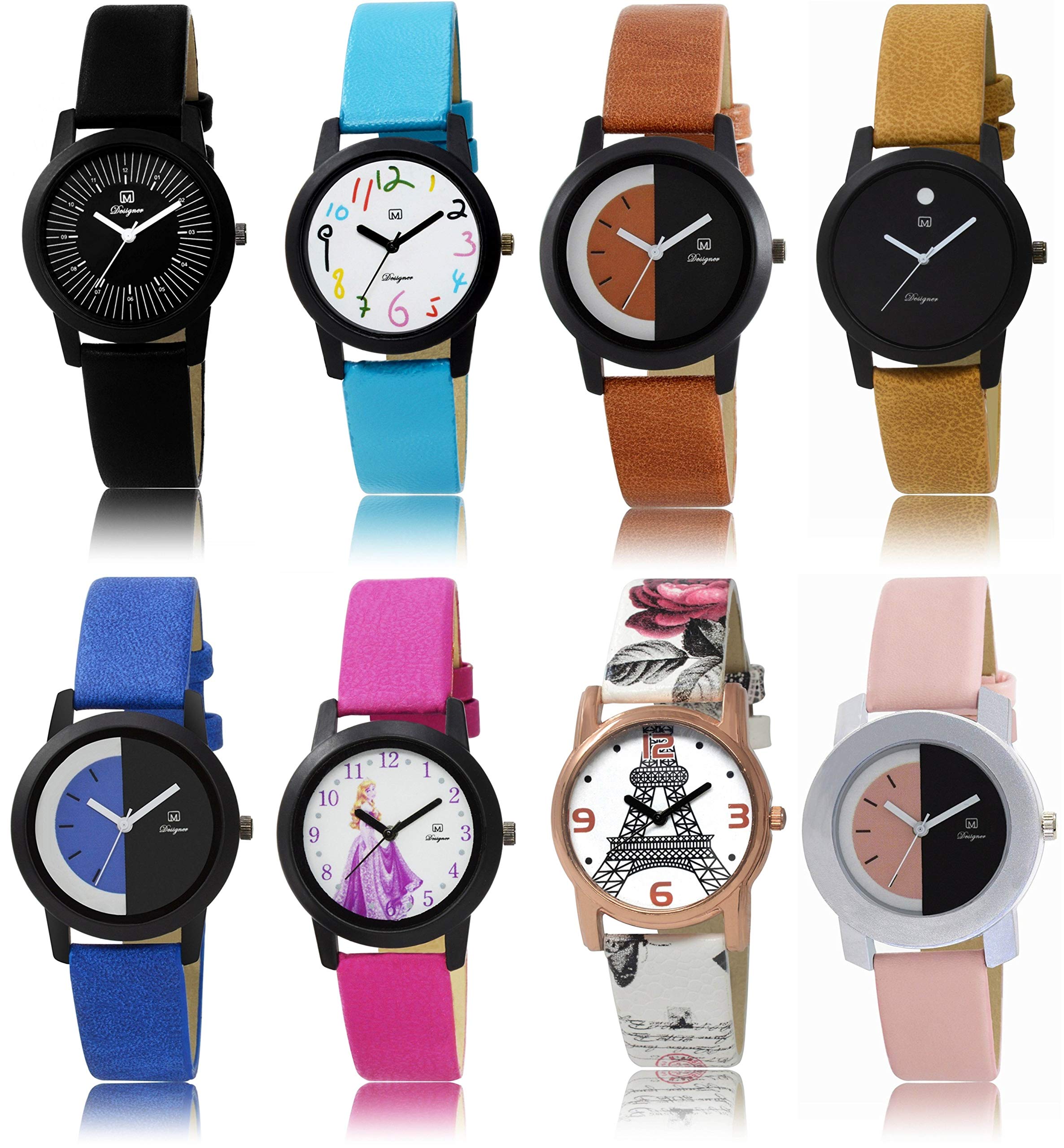OM DESIGNER Analogue multi color Family Combo pack of 8 Watches for Girls & Womens Mi-8 Bulk (B07YHX6ZNN) Amazon Price History, Amazon Price Tracker