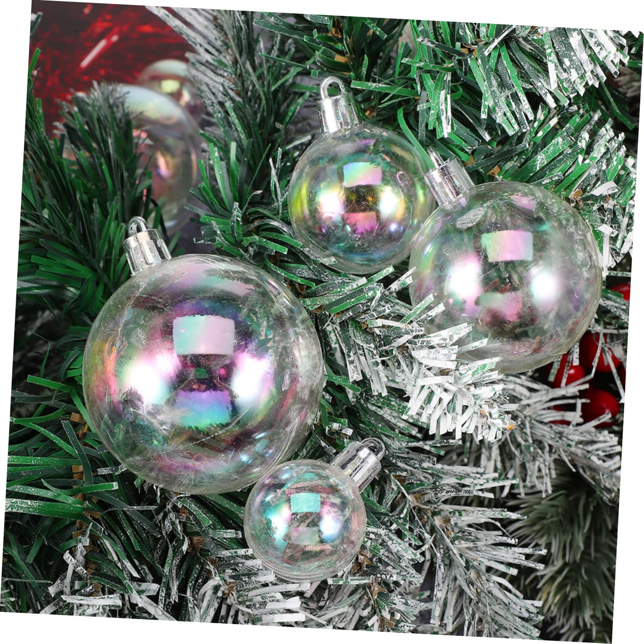 Kisangel 40piezas Bolas de Navidad Transparentes Rellenable para Hacer Tú Mismo Adornos Colgantes Árbol de Navidad Decoración de Fiesta y Hogar