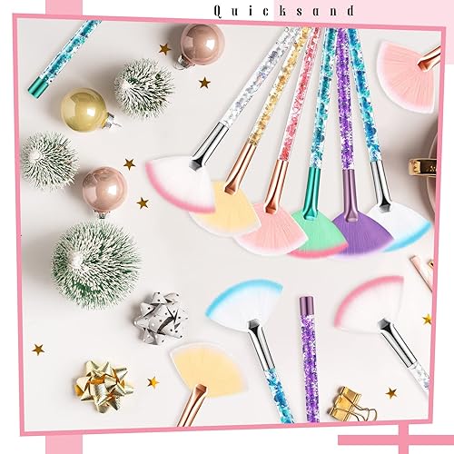 Miniatura 33 de Nuenen 12 cepillos faciales suaves para abanicos, aplicadores de ácido para barro, crema, rubor, maquillaje, cáscara, glicólico, multiuso