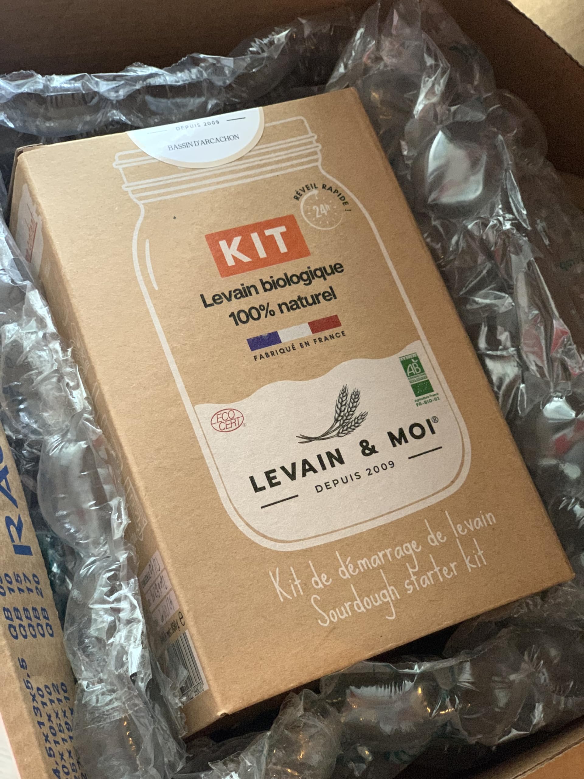 Box Kit LEVAIN avec Souche LEVAIN BIO Millésime 2009 – Sourdough Starter Kit – Réveil 24h