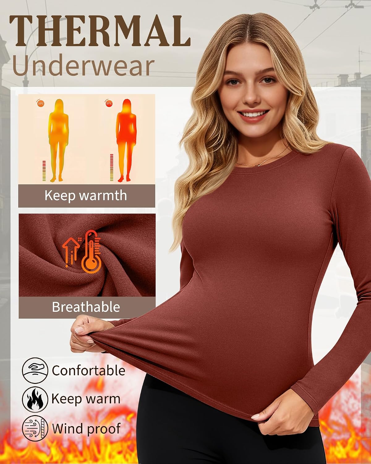 3 Pack Women's Thermal Maternity Shirts