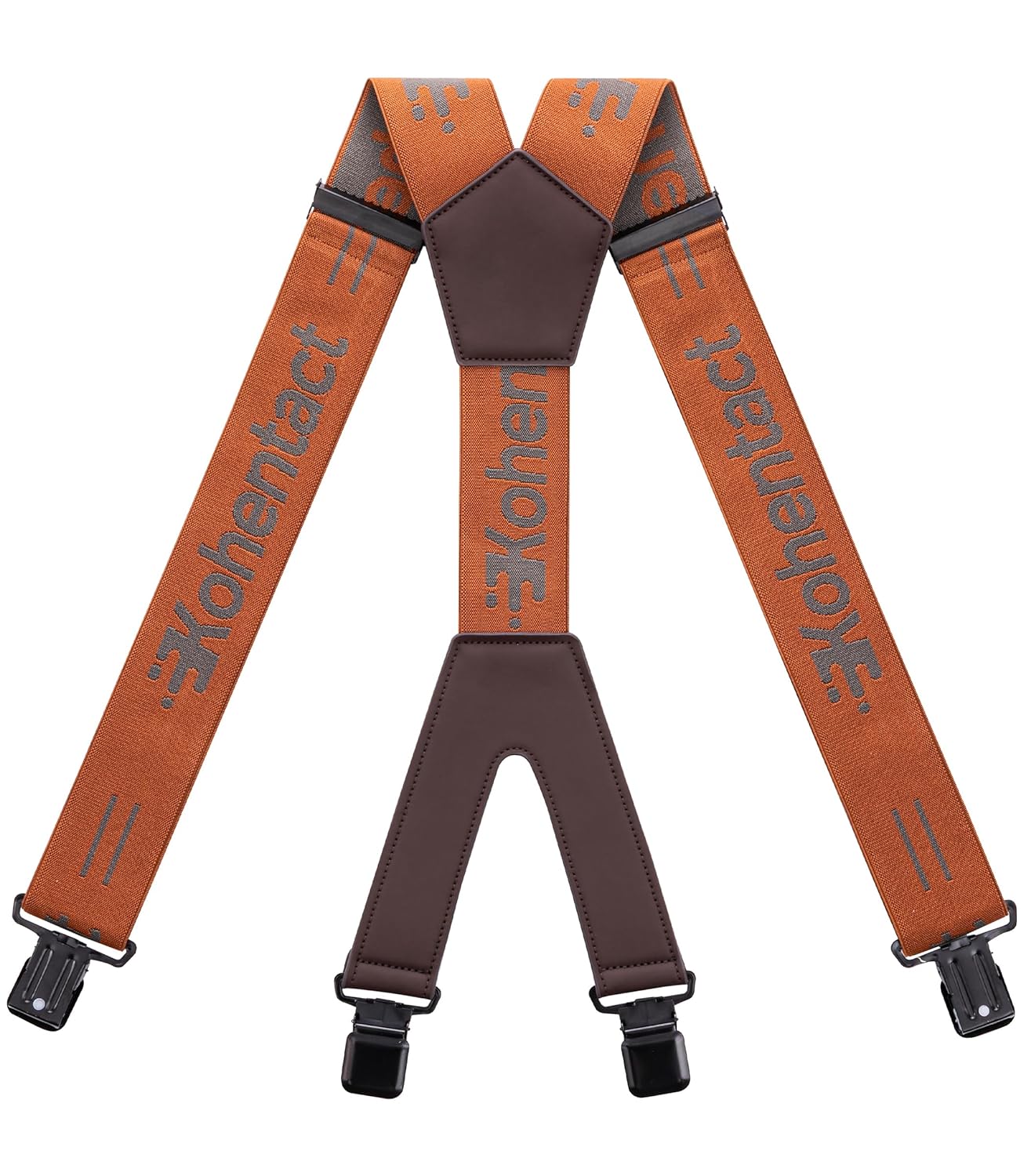 Mens Industrial Strength Suspenders 2-Inch Wide X-Back Heavy Duty Braces Strong Metal Clips Elastic Adjustable