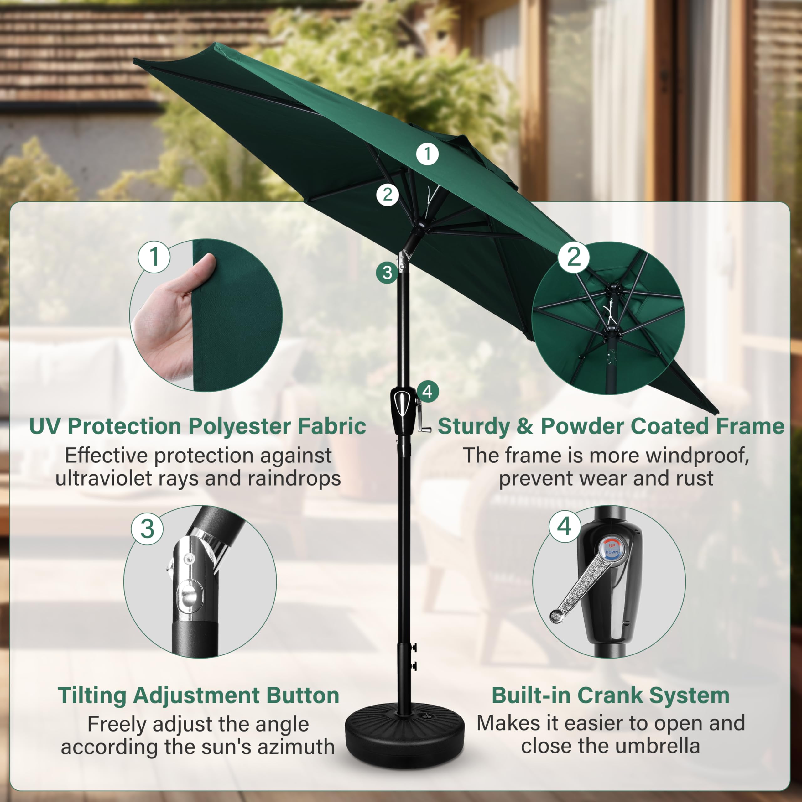 cantilever patio umbrella stand Pure Garden 4-Piece Weighted Cantilever and Offset Patio Umbrella Base with  Handle in Black HW1500212