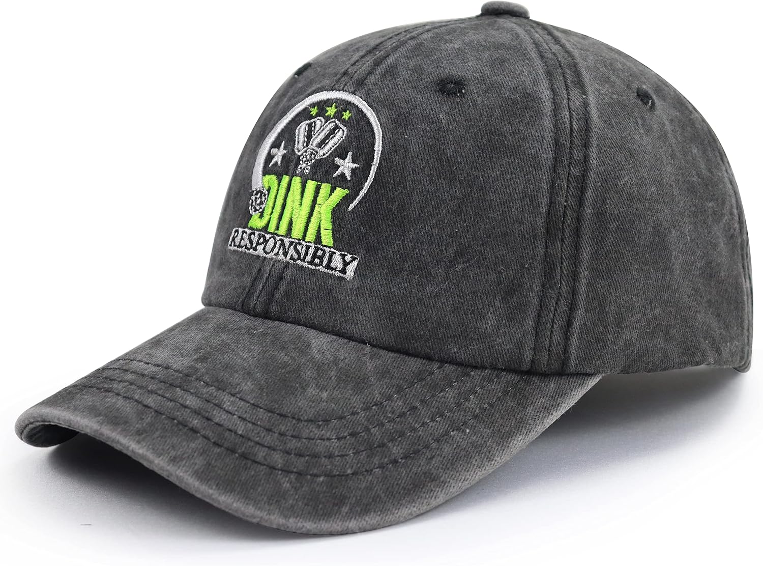 Dink Responsibly Pickleball Hat for Men Women, Funny Pickleball Balls Gifts, Adjustable Embroidered Baseball Cap - Image 2