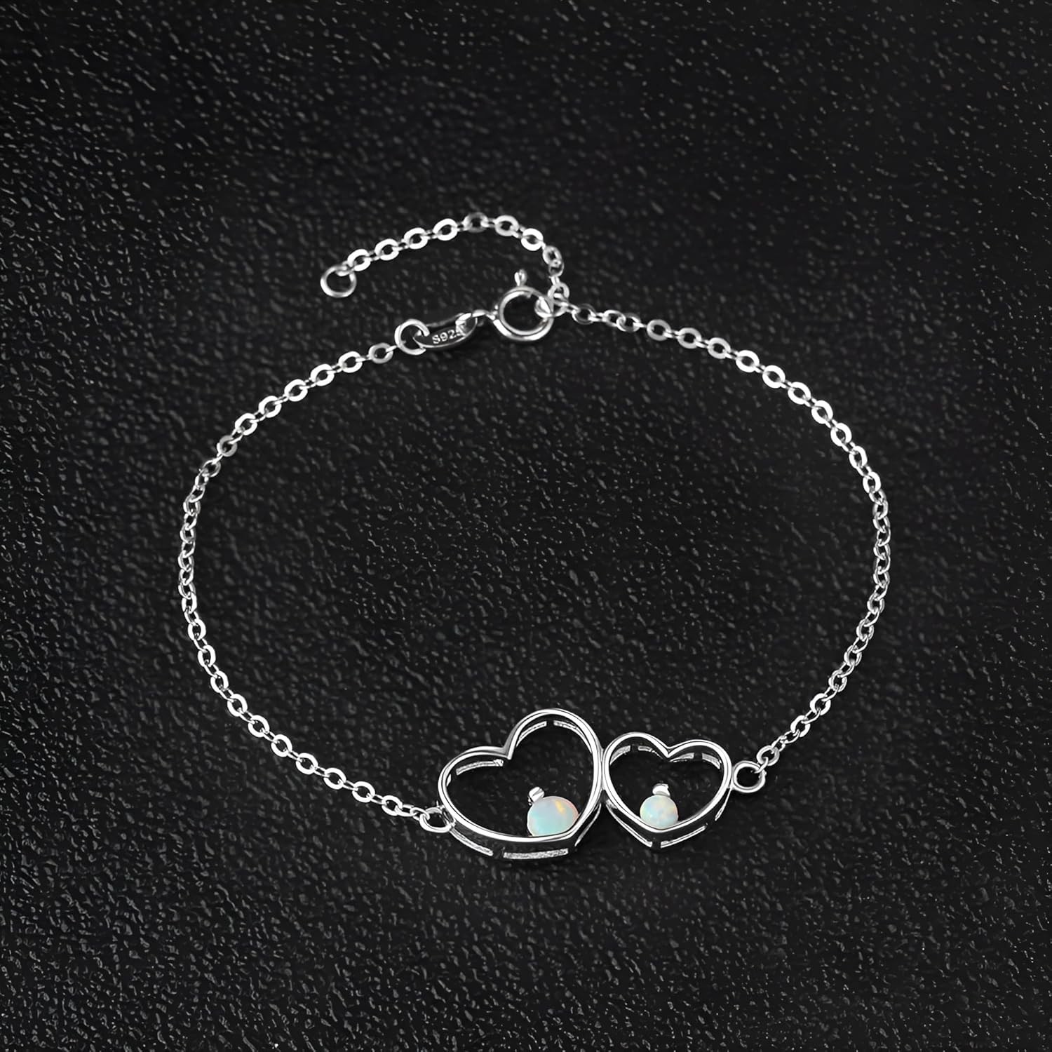 DESTIN Evil Eye/Opal Fatima Hamsa Hand/Tree Of Life/Opal Heart-shaped/Teardrop Moonstone Bracelets for Women S925 Silver Adjustable Bracelet Jewelry Gift for Girls Mom Girlfriend Christmas Birthday Anniversary - Image 3