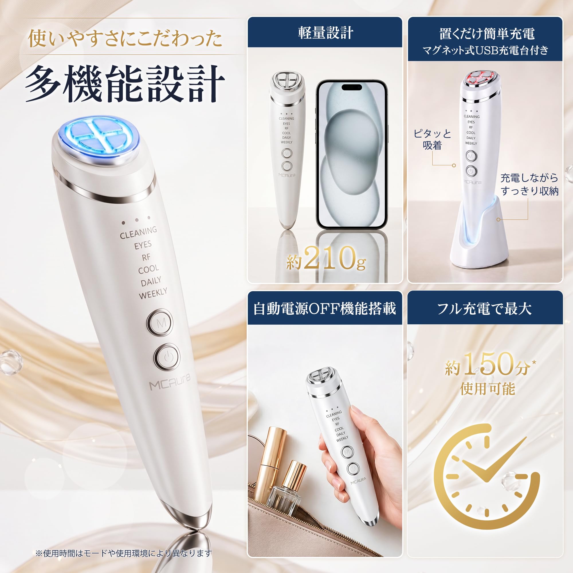 Amazon.co.jp: 【国内正規品】美顔器 1台15役 RF EMS 温冷 微電流 多
