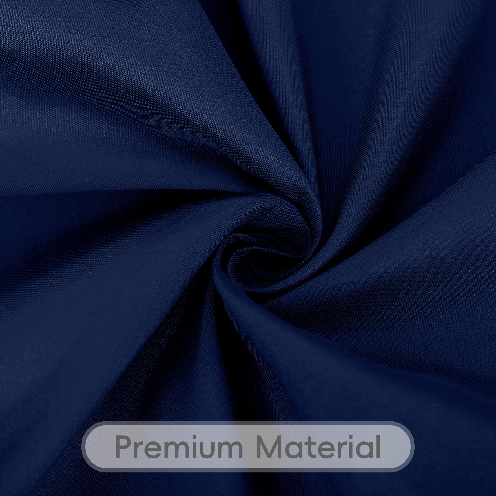 Lot de 8 nappes rectangulaires en polyester pour tables rectangulaires de 1,8 m, infroissables, lavables, pour mariage, banquet, buffet et camping - Bleu marine - 152,4 x 259,1 cm