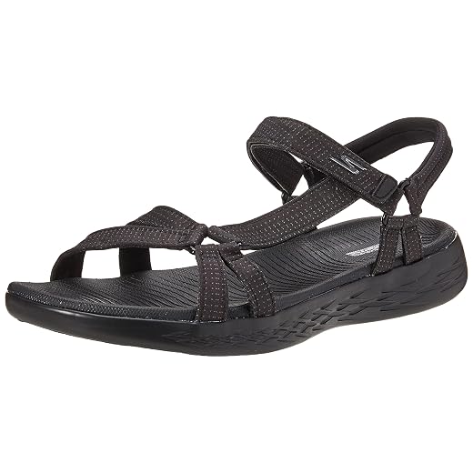 Skechers womens On-the-go 600 - Brilliancy Sport Sandal, Black, 7 US