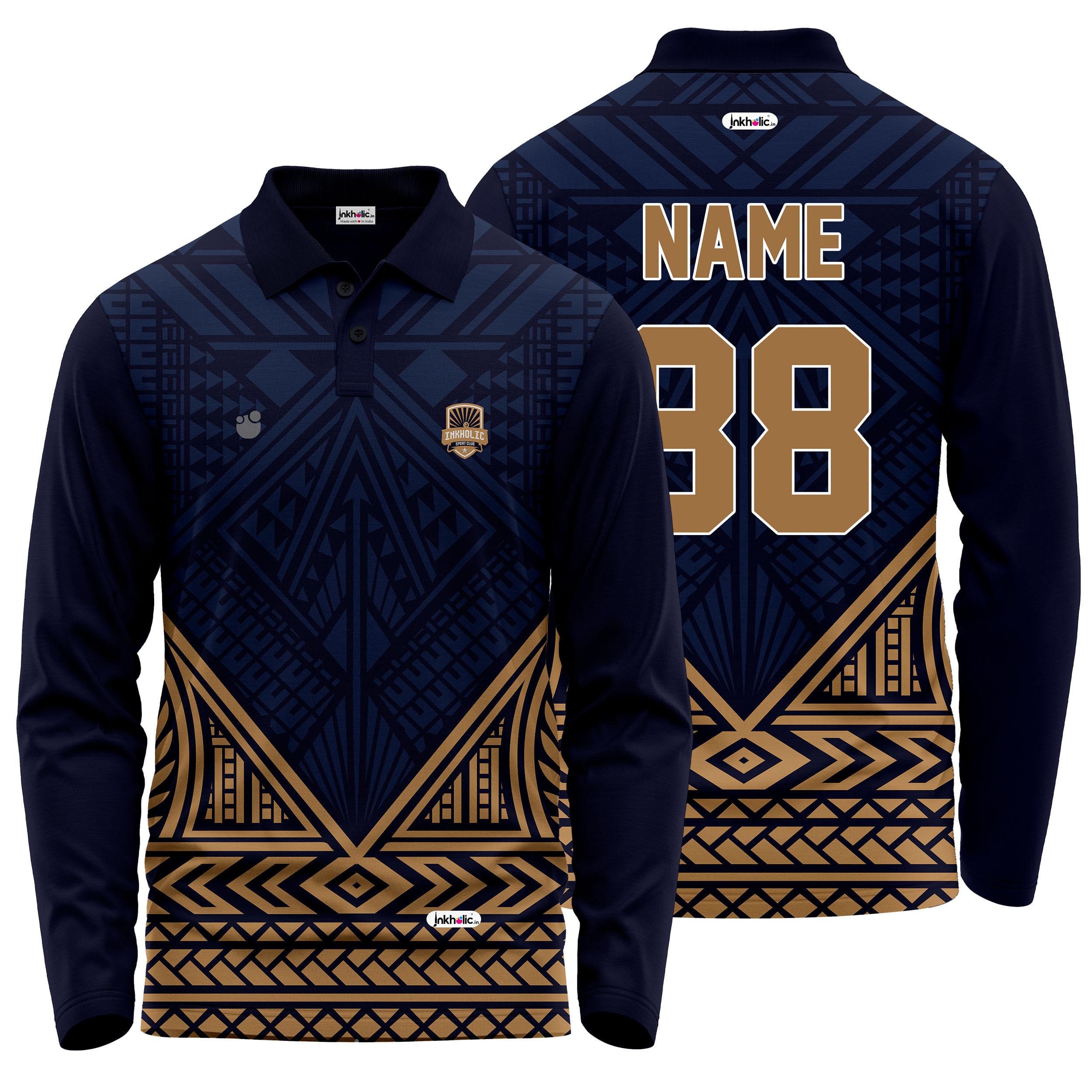 Men Customised Collar Neck Full Sleeves Regular Fit Jersey IN5000F